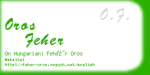 oros feher business card